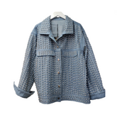 Diamond Beading Long Sleeve Loose Denim Jacket