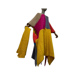 Vibrant Long Cardigan with Scarf - WINI