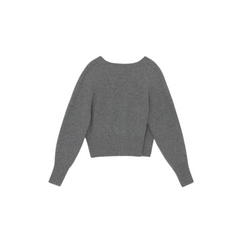 Solid Gray Knitted Wrap Cardigan