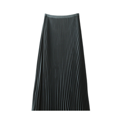 Solid Mid-length Pleated Skirt