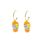 Geometric Funny Face Drop Earrings