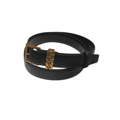 Metal Buckle Long Leather Belt