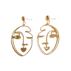 Wink Face Hollow Earrings