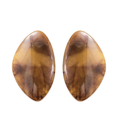 Oval Resin Beaded Pendant Earrings