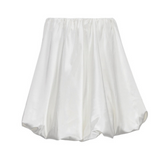 Solid Satin High Waisted Mini Skirt