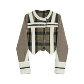 Vintage Plaid Spliced Jacket