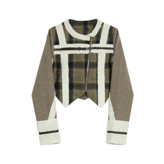 Vintage Plaid Spliced Jacket