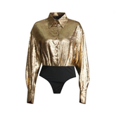 Hot Stamping High Waist Patchwork Top