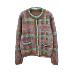 Gingham Button Down Cardigan