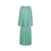 Solid Pleated Sleeveless Top + Wide Leg Trousers