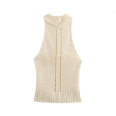 Halter Neck Slim Fit Knitted Vest