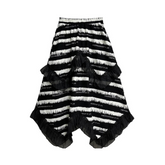 Striped Knitted Ruffle Multilayered Midi Skirt