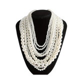 Elegant Multilayer Faux Pearl Necklace