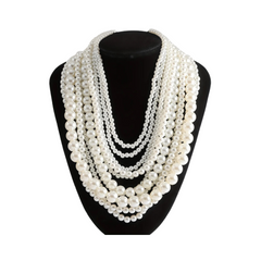 Elegant Multilayer Faux Pearl Necklace