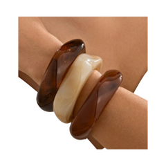 Pre Order: Boho Stackable Acrylic Resin Chunky Bangle Bracelet