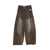 Washed Rust Loose Straight Leg Denim Jeans