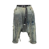 Loose High Elastic Waist Wide Leg Denim Pants