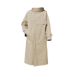 Stand Collar Long Sleeved Straight Tube Trench Coat