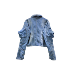 3D Puff Long Sleeve Denim Jacket