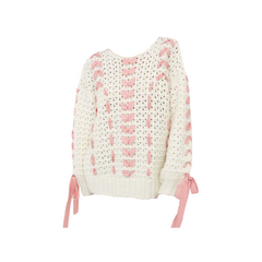 Lacey Ribbon Hollow Knitted Sweater