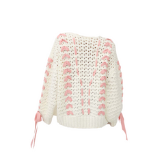 Lacey Ribbon Hollow Knitted Sweater