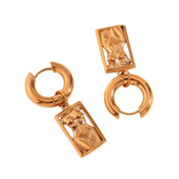 Stainless Steel Body Rectangular Pendant Earrings