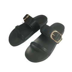 Straight-Line Belt Buckle Thick Sole Sandals