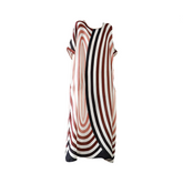 Striped Round Neck Loose Bohemian Robe Dress