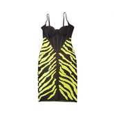 Color Contrast Sleeveless Backless Bandage Dress