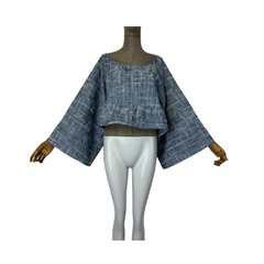 Denim Off Shoulder Crop Top - WINI