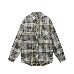 Casual Plaid Loose Fit Long Sleeved Shirt