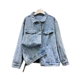 Metal Nail Bead Denim Jacket