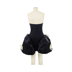 Elegant Strapless Flower Bud Dress