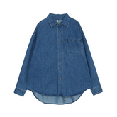 Denim Long Sleeved Loose Shirt