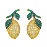 Cute Lemon Zircon Earrings