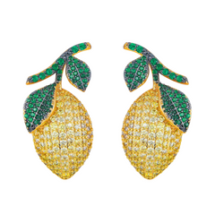 Cute Lemon Zircon Earrings