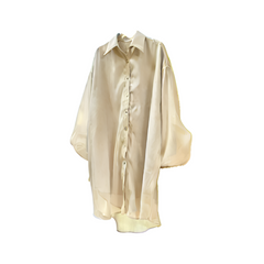 Casual Sheer Double Veil Single-Breasted Shirt