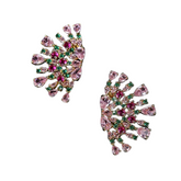 Peacock Copper Inlaid Zircon Earrings