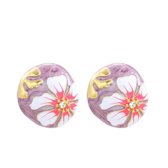 Pre Order: Bohemian Flower Dripping Oil Enamel Earrings