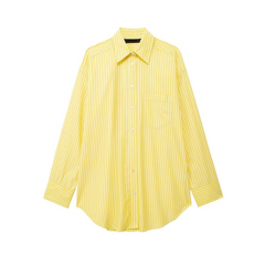 Casual Striped Loose Shirt + Straight Pants