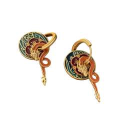 Retro Palace Dragon Shaped Hoop Earrings