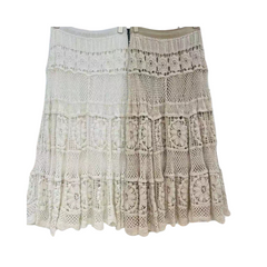 Retro Lace Crochet A-Line Midi Skirt