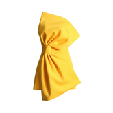 3D Bow Asymmetric Strapless Dress