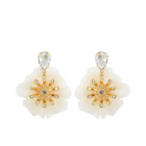 Chiffon Diamond Large Flower Earrings