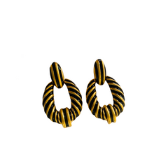 Pre Order: Black Droplet Vintage Clip Earrings