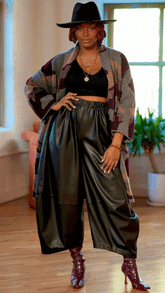 Vegan Leather Wide-Leg Pants - @phenomenalkat