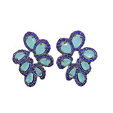 Water Drop Petals Diamond Stud Earrings