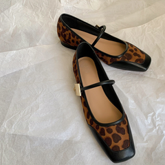 Square Toe Shallow Mouth Low Heel Shoes