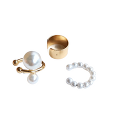 Pearl Ear Clip Three Piece Set