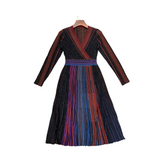 Metal Stripes V-Neck Knitted dress